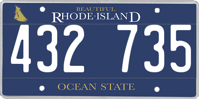 RI license plate 432735