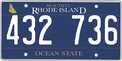RI license plate 432736