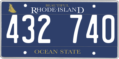 RI license plate 432740