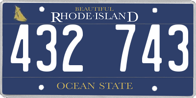 RI license plate 432743