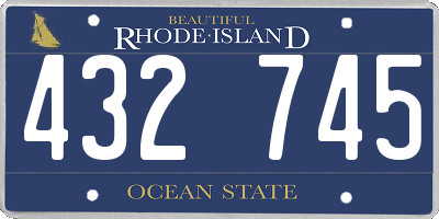 RI license plate 432745