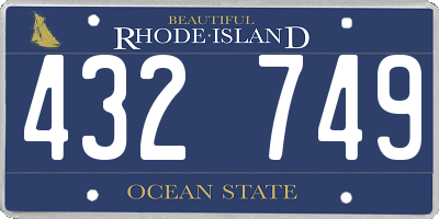 RI license plate 432749