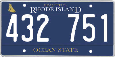 RI license plate 432751