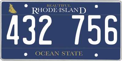 RI license plate 432756