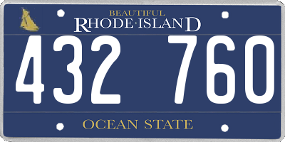 RI license plate 432760