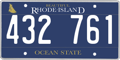 RI license plate 432761