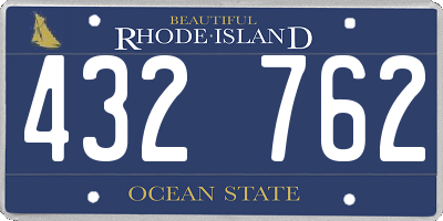 RI license plate 432762