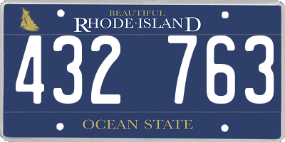 RI license plate 432763