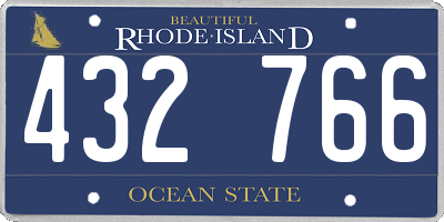 RI license plate 432766