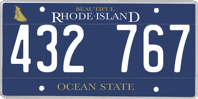 RI license plate 432767