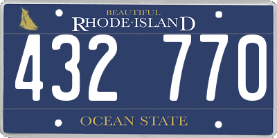 RI license plate 432770
