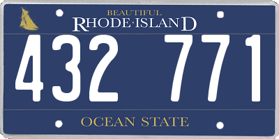RI license plate 432771