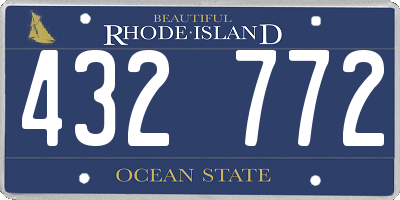 RI license plate 432772