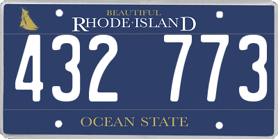 RI license plate 432773