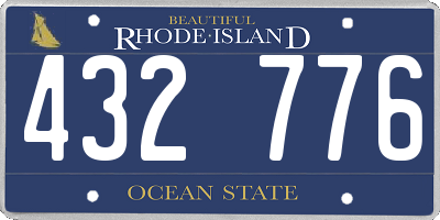 RI license plate 432776