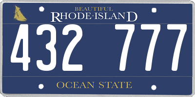 RI license plate 432777