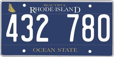 RI license plate 432780