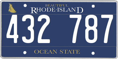 RI license plate 432787