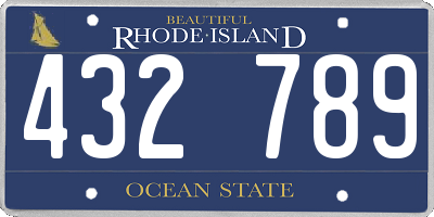 RI license plate 432789