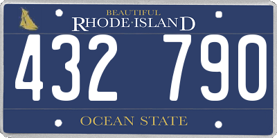 RI license plate 432790