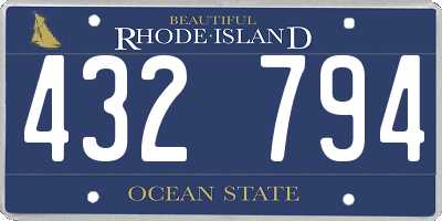 RI license plate 432794