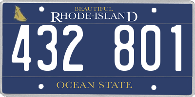 RI license plate 432801