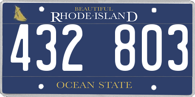 RI license plate 432803