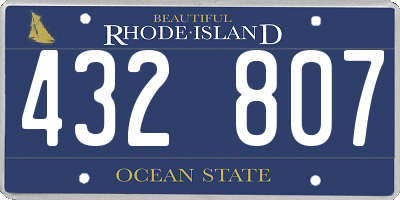 RI license plate 432807