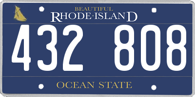 RI license plate 432808