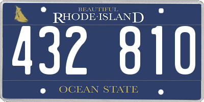 RI license plate 432810