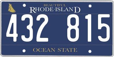 RI license plate 432815