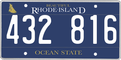 RI license plate 432816