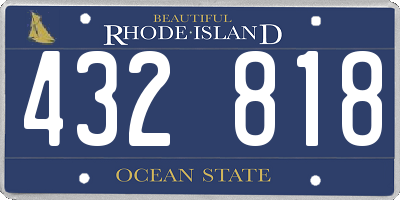 RI license plate 432818