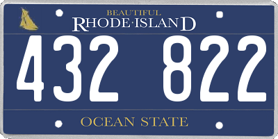 RI license plate 432822