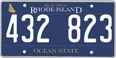 RI license plate 432823