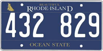 RI license plate 432829