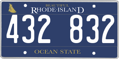 RI license plate 432832