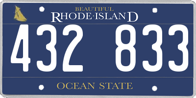 RI license plate 432833