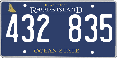 RI license plate 432835