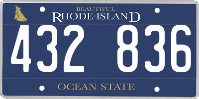 RI license plate 432836