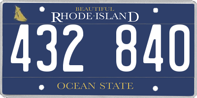 RI license plate 432840