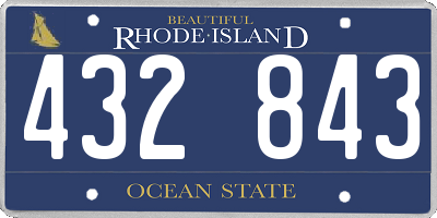 RI license plate 432843