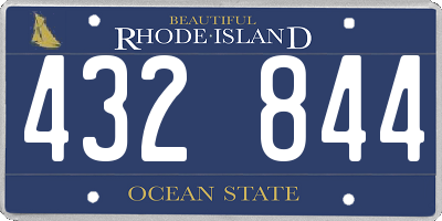 RI license plate 432844