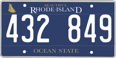 RI license plate 432849