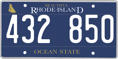 RI license plate 432850