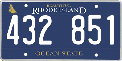RI license plate 432851