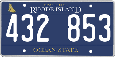 RI license plate 432853