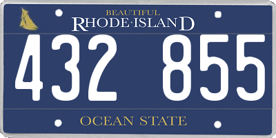 RI license plate 432855