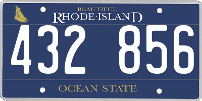 RI license plate 432856