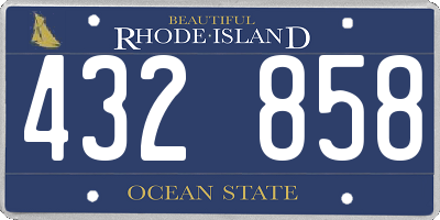 RI license plate 432858